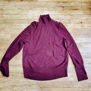 Calvin Klein Jeans Sweater Turtleneck Button Neck XL EUC